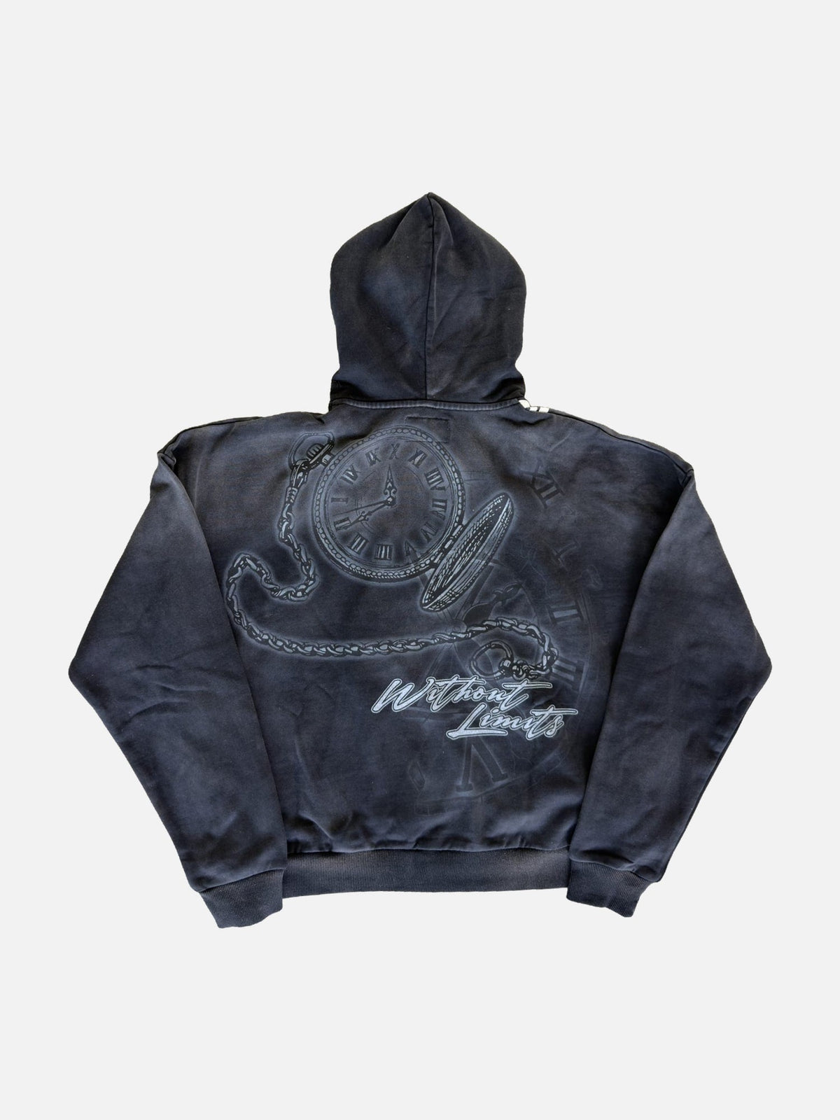 Faith Over Fear Zip-Up Hoodie in zwart, achterkant