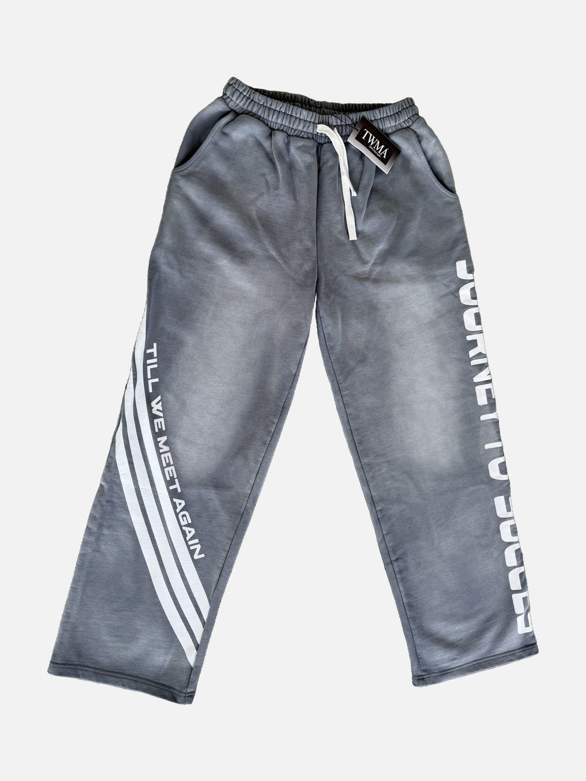 Faith Over Fear Jogger in grijs, voorkant